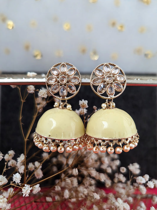 Little Lovely Jhumkas - Light Yellow