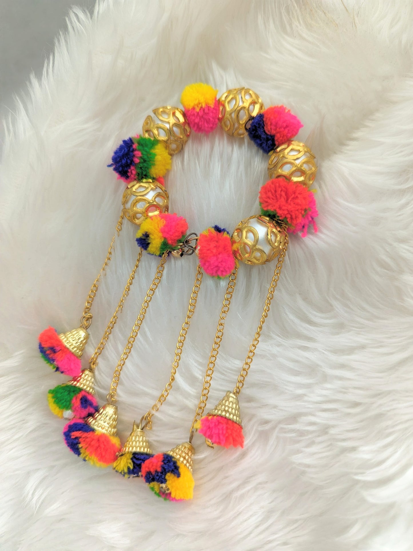 Girls Pompom Bracelet