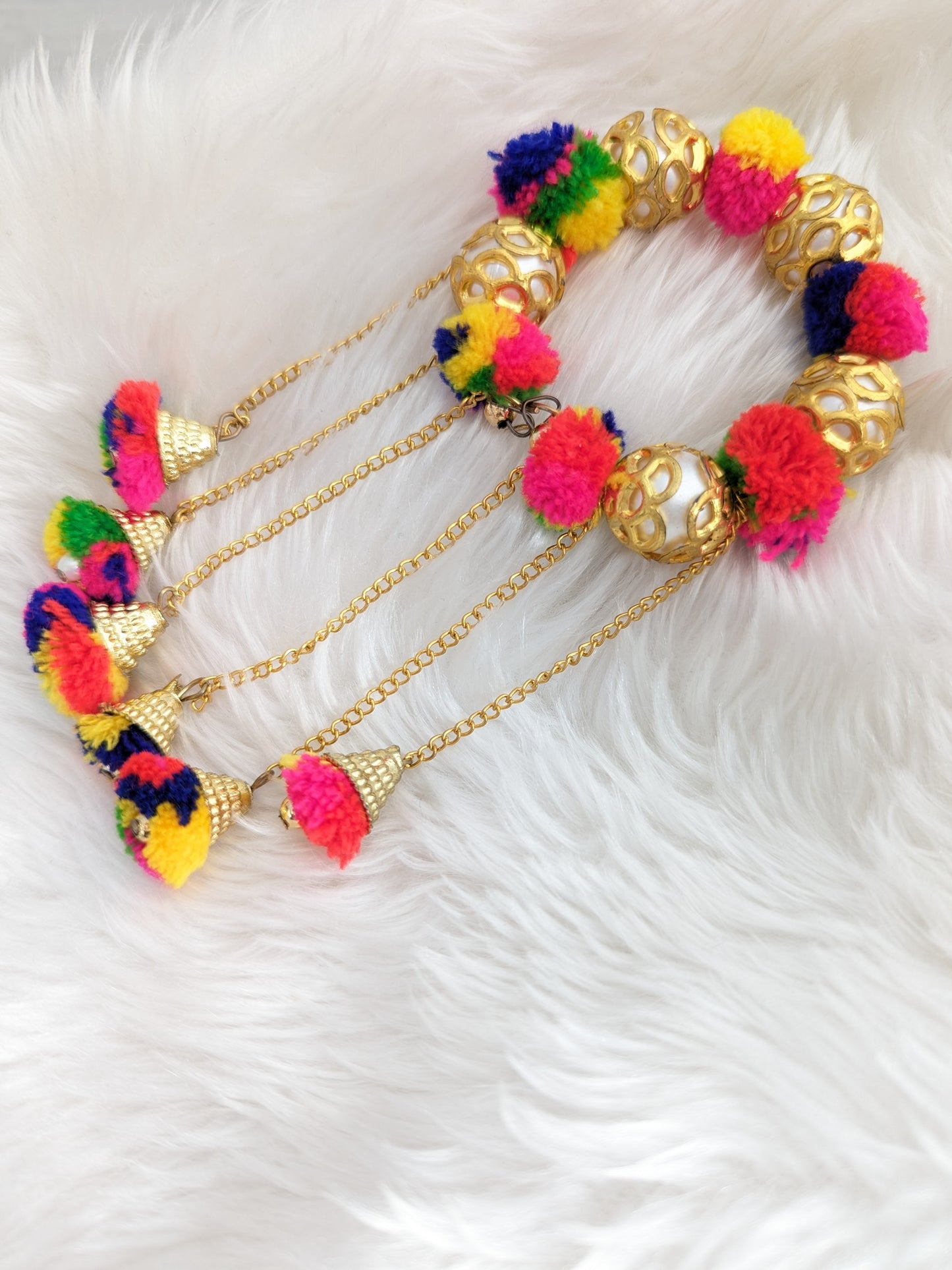 Girls Pompom Bracelet