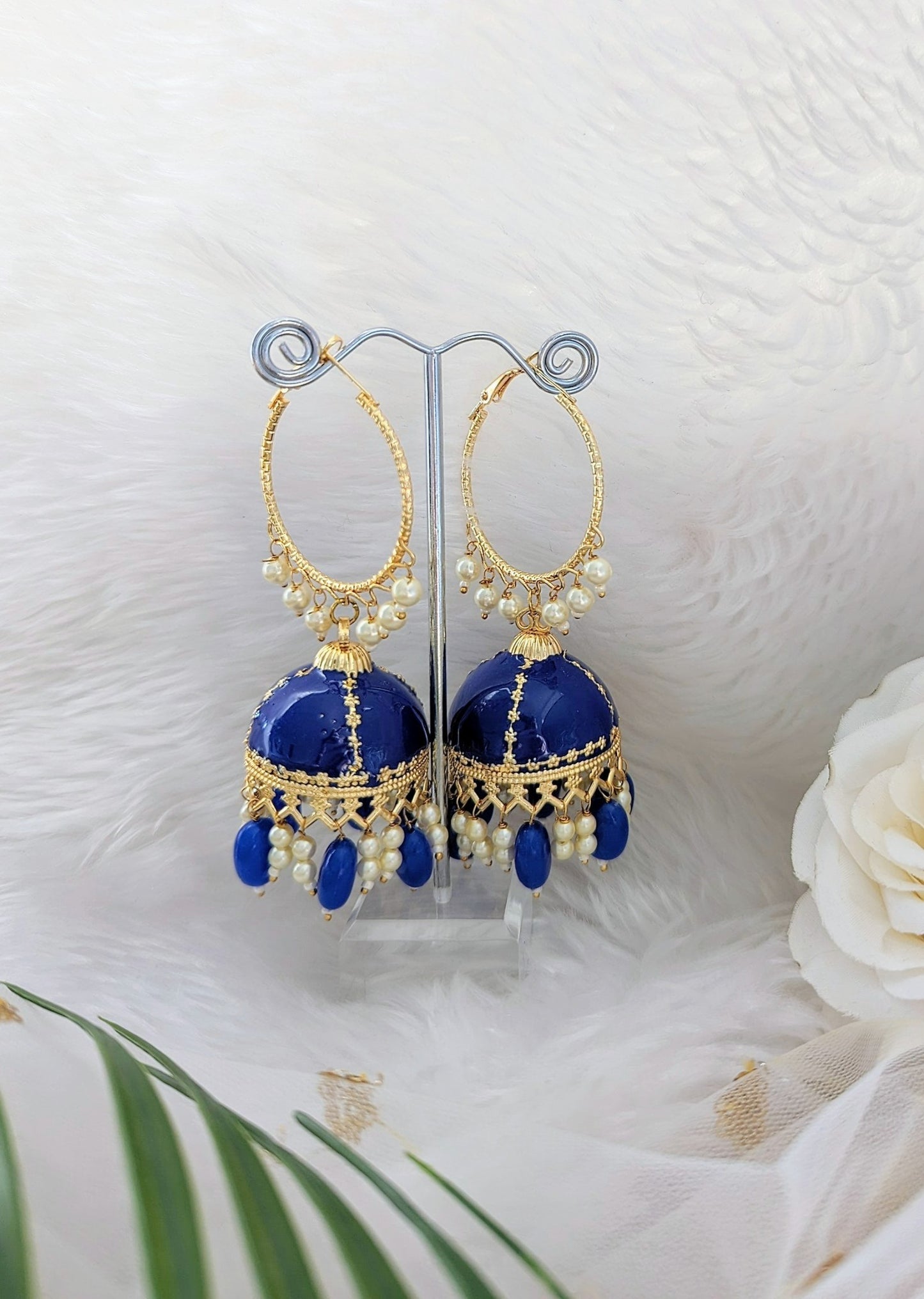 Jhelum Jhumka Hoops - Royal Blue