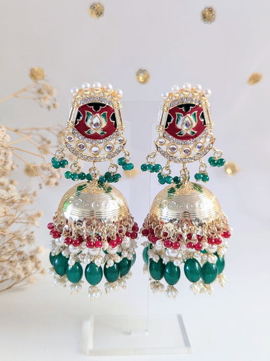 Red & Green Jhumkas