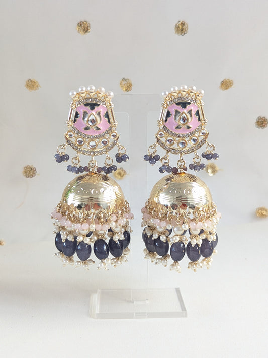 Pink & Purple Jhumkas