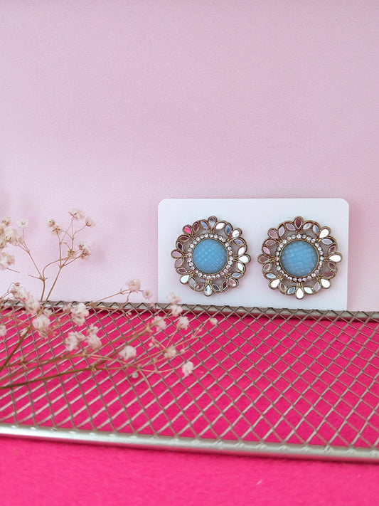 Gulbahar Mirror Earrings - Turquoise