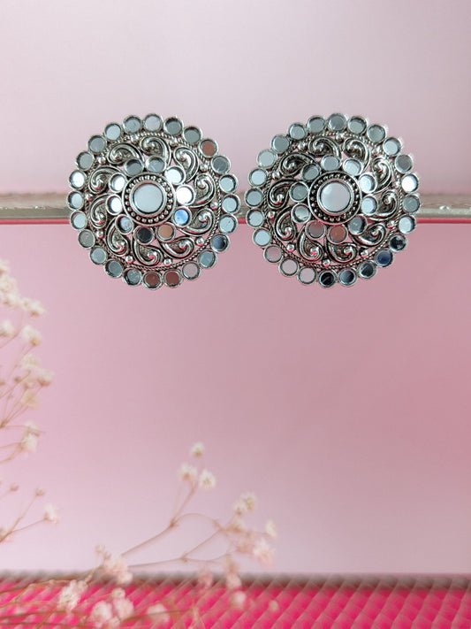 Silver Mirror studs