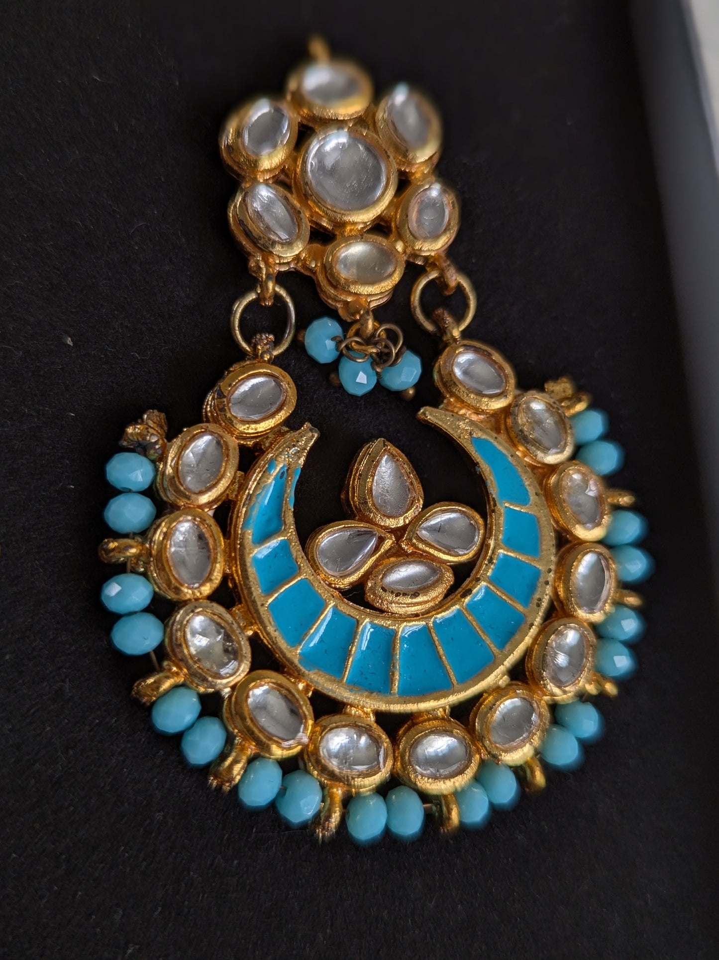 Defect - Turquoise Chandbali Earrings