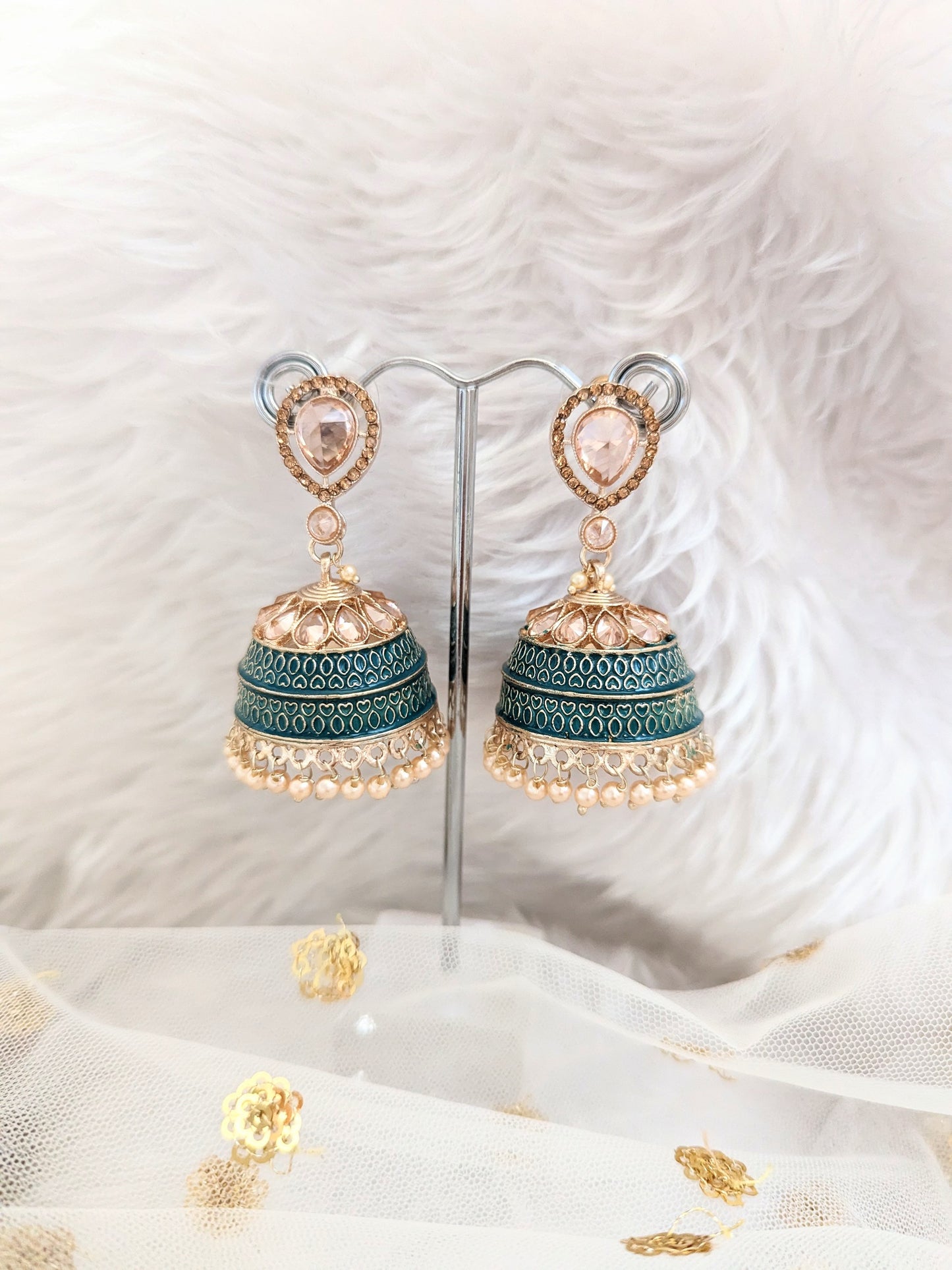 Darshana Jhumkas - Dark Green