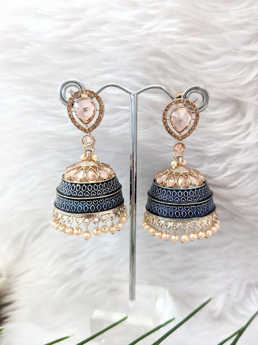 Darshana Jhumkas - Dark Blue